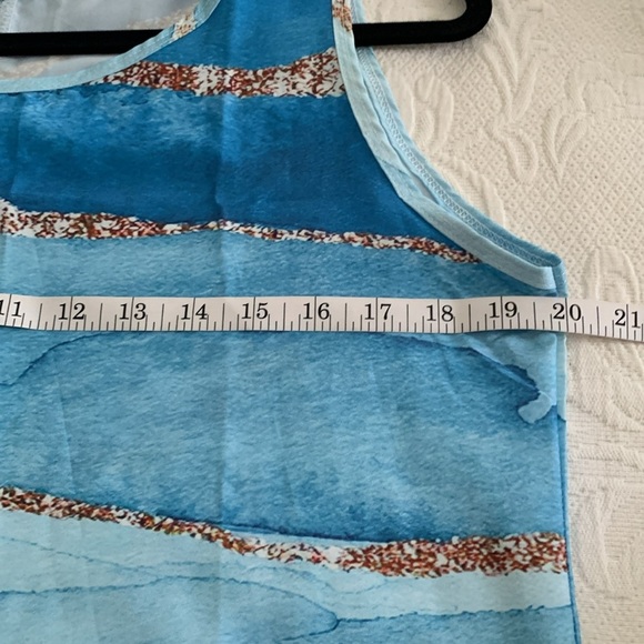 Chic Blue Patterned Maxi Dress - Picture 5 of 9